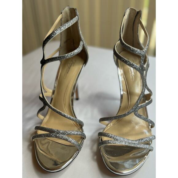 Vince Camuto Imagine Silver Glitter Heels Size 9M - Picture 1 of 8